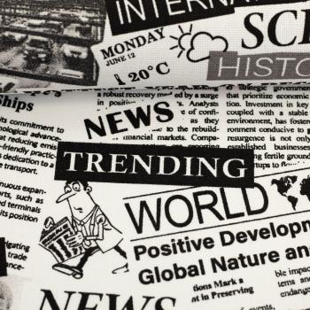 Preview: Dekodruck "Linde" Zeitung Schwarz-Weiß by Swafing